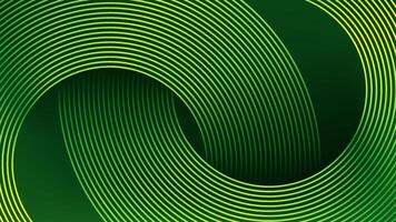 Geometric circles gradient green background. Abstract modern curved lines design illustration. Suit texture for web, banner, brochure, flyer, poster. vector