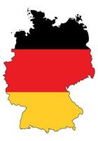 Germany map with flag - outline of a state with a national flag, white background vector