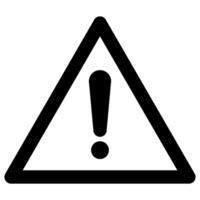 Other danger ahead sign, exclamation mark in triangle symbol, black and white illustration isolated on white background vector