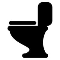 toilet - black and white silhouette symbol illustration of lavatory, isolated on white background vector