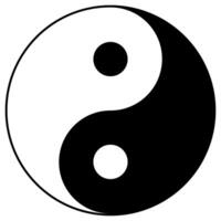 Yin Yang - the yin and yang symbol, black and white illustration isolated on white background vector