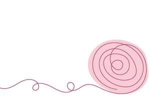 Sketch yarn ball minimal skein of woolen drawing line art. Yarn ball cotton wool hand drawn line concept with white ioslated background. Abstract,illustration. vector