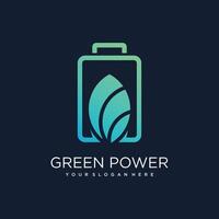 Green power design element idea with creative modern style vector