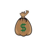 money bag flat icon with dollar logo business icon, and payment vector