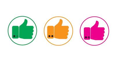 like icon . like button. give a thumbs up with three choise vector