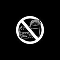 illustration outline design prohibited from bringing food and drinks. vector