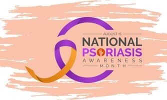 illustration of Psoriasis awareness month is observed every year in August. Banner design template. vector
