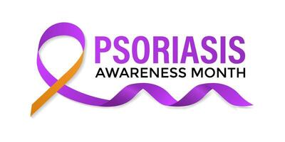 illustration of Psoriasis awareness month is observed every year in August. Banner design template. vector