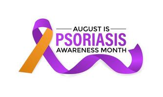 illustration of Psoriasis awareness month is observed every year in August. Banner design template. vector