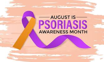illustration of Psoriasis awareness month is observed every year in August. Banner design template. vector