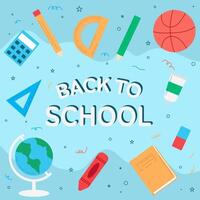back to school illustration in flat style design with objects vector