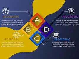 infographic template with 3D paper label, integrated circles. Business concept with 8 options. For content, diagram, flowchart, steps, parts, timeline infographics, workflow, chart. vector