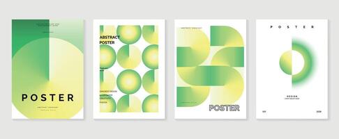 Abstract gradient poster background set. Minimalist style cover template with vibrant perspective 3d geometric prism shapes collection. Ideal design for social media, cover, banner, flyer. vector