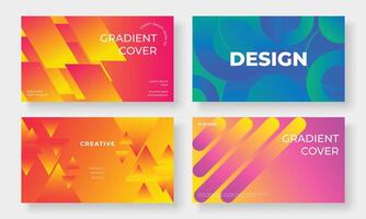 Set of template background design . Collection of creative abstract gradient vibrant colorful perspective 3d geometric shape background. Art design for business card, cover, banner, wallpaper. vector