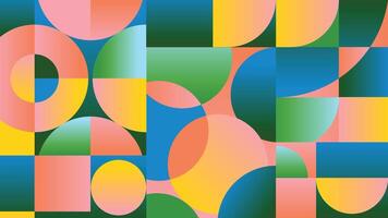 Abstract geometric gradient pattern design background . Wallpaper design with gradient color, circle, square and polygon shape. Modern and trendy illustration perfect for decor, cover, print. vector