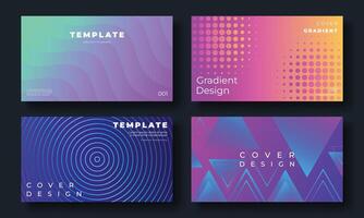 Set of template background design . Collection of creative abstract gradient vibrant colorful perspective 3d geometric shape background. Art design for business card, cover, banner, wallpaper. vector