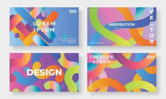 Set of template background design . Collection of creative abstract gradient vibrant colorful perspective 3d geometric shape background. Art design for business card, cover, banner, wallpaper. vector