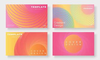 Set of template background design . Collection of creative abstract gradient vibrant colorful perspective 3d geometric shape background. Art design for business card, cover, banner, wallpaper. vector