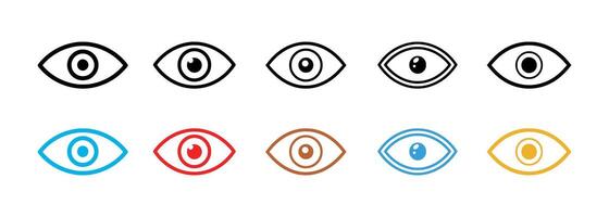 Set of Eye icons. illustration in flat style vector