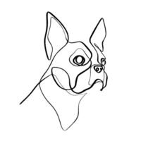 a drawing of a dog with a line drawing vector