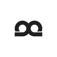 letter m linked loop wavy geometric logo vector