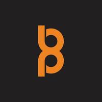 letter bp linked loop yellow simple geometric logo vector