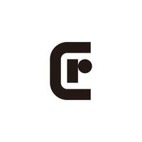 letter cr simple geometric dot simple vector