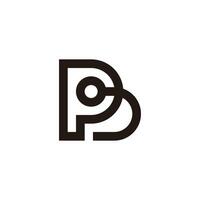 letter pb geometric linear simple logo vector