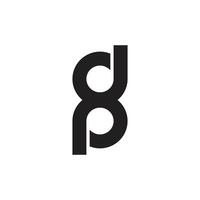 letter dp linked infinity simple line logo vector