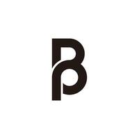 letter bp loop circles geometric simple logo vector