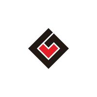 letter gv simple square colorful geometric logo vector