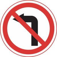 symbol for prohibited left turn sign vector