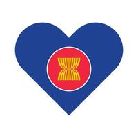 Flag of ASEAN. ASEAN Heart flag. vector