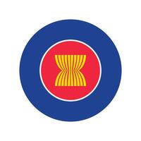 Flag of ASEAN. ASEAN Round flag. vector