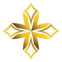 golden flower petal ornament vector
