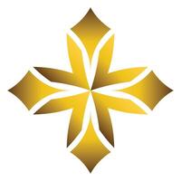 golden flower petal ornament vector