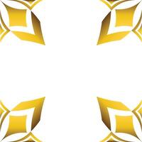 golden geometry frame design vector