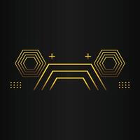 golden hexagon design on black background vector