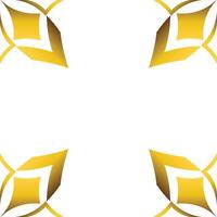 golden geometry frame design vector
