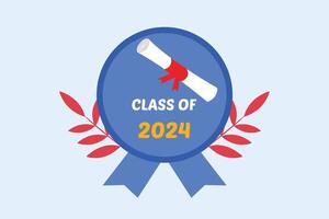 Class of 2024 concept. Colored flat illustration isolated. vector