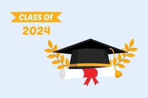 Class of 2024 concept. Colored flat illustration isolated. vector