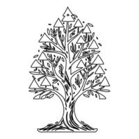 tree winter outline illustration sketch vector