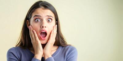 Surprised Young Woman with Shocked Expression - Professional Stock Photo