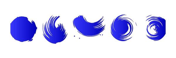 Blue paint brush stroke, ink splatter and artistic design elements. Dirty watercolor texture, box, frame, grunge background, splash or creative shape for social media. Abstract drawing. vector