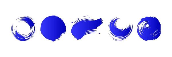 Blue paint brush stroke, ink splatter and artistic design elements. Dirty watercolor texture, box, frame, grunge background, splash or creative shape for social media. Abstract drawing. vector