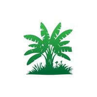 Banana Tree Silhouette Icon. Illustration of Banana Tree. Banana tree with fruit symbol. Banana tree sign. vector