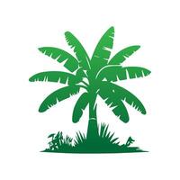 Banana Tree Silhouette Icon. Illustration of Banana Tree. Banana tree with fruit symbol. Banana tree sign. vector