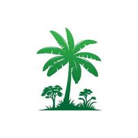 Banana Tree Silhouette Icon. Illustration of Banana Tree. Banana tree with fruit symbol. Banana tree sign. vector