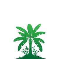 Banana Tree Silhouette Icon. Illustration of Banana Tree. Banana tree with fruit symbol. Banana tree sign. vector