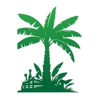 Banana Tree Silhouette Icon. Illustration of Banana Tree. Banana tree with fruit symbol. Banana tree sign. vector